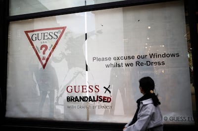 Guess closed its store on Regent Street in London after criticism from Banksy. Reuters