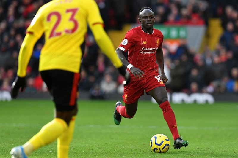 Liverpool's Sadio Mane controls the ball. AFP