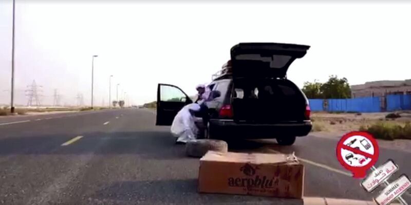 A screen grab from a video released by Dubai Police offering travelers safety tips. Courtesy Dubai Police