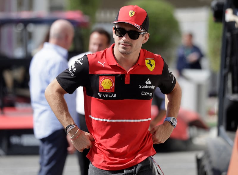 Ferrari's Charles Leclerc arrives ahead of Friday's first practice. Reuters