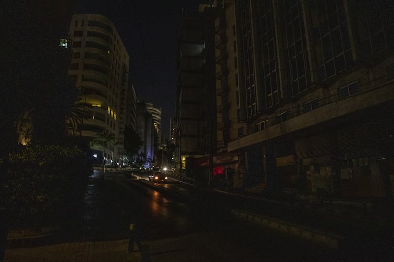 Darkness on the edge of town in Beirut.