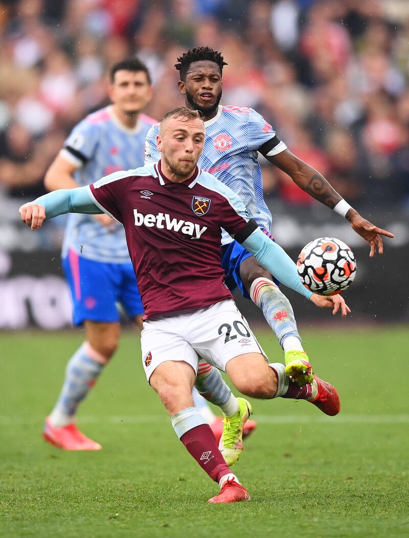 Jarrod Bowen - 7: Looked set to score after 15 minutes but had shot blocked by Verane. Side-footed strike soon after but De Gea saved weak effort with his leg. Provided assist for Benrahma goal. Never stopped buzzing around but West Ham missed Michail Antonio’s physical presence up front. Getty