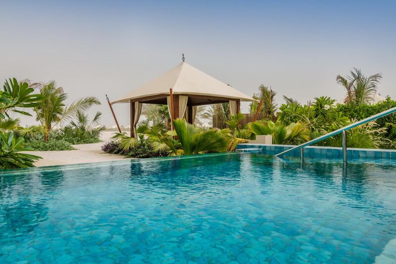 A private pool adjoining a villa at the Ritz Carlton Al Hamrah. Courtesy of Ritz Carlton Al Hamrah