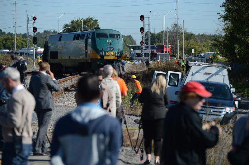 The OC Transpo bus was on its way downtown during the morning rush hour when the accident happened shortly before 8.48am local time (4.48pm UAE). Terry Pedwell / The Canadian Press / AP Photo