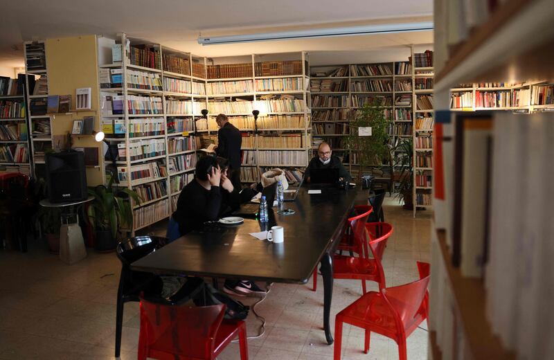Laptops are increasingly evident in Beirut's cafes as people seek reliable power and internet services.