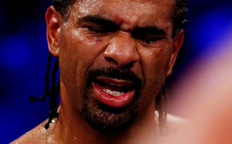 David Haye looks dejected after being stopped in his fight against Tony Bellew. Andrew Couldridge / Reuters