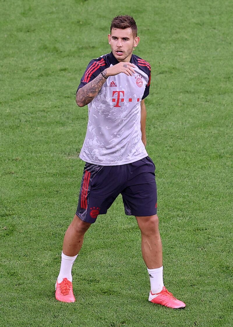 Bayern Munich's Lucas Hernandez during training. Reuters