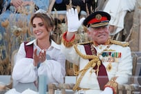 Queen Rania and Princess Rajwa incorporate Jordanian history into silver jubilee gowns