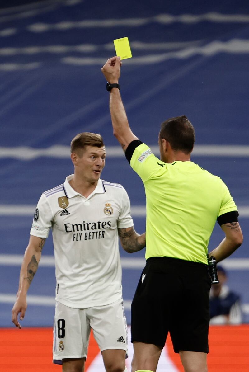 Toni Kroos - 6. An awful challenge on Gundogan rightly earned the German a booking and he was the least effective of Real Madrid's midfield three. EPA