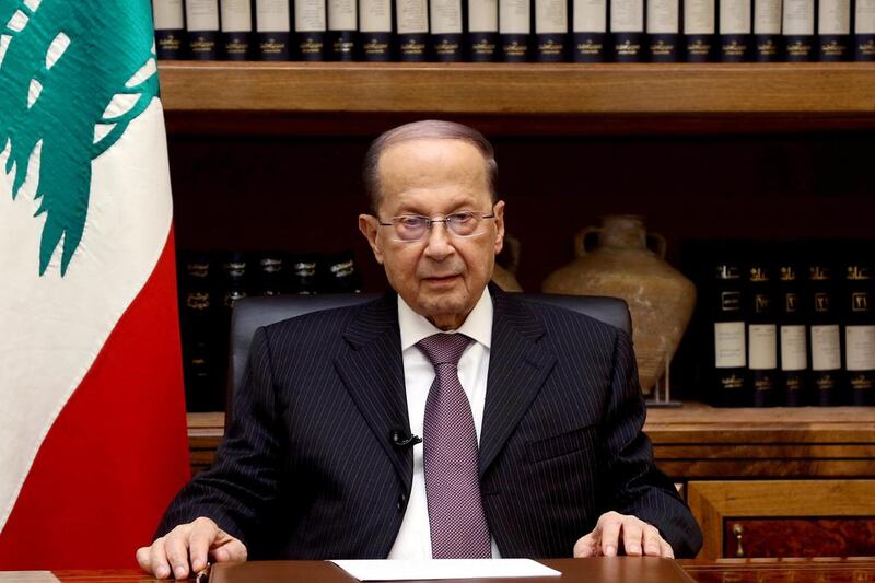 Lebanon's president Michel Aoun at the Presidential Palace in Baabda, Lebanon. Dalati Nohra / Reuters