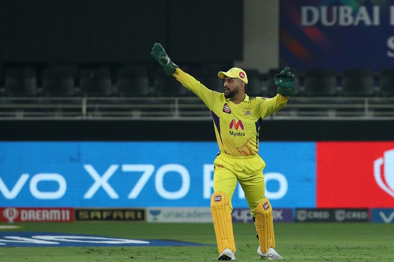 MS Dhoni, captain of Chennai Super Kings, during the final.