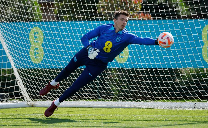 England goalkeeper Nick Pope during training. Reuters