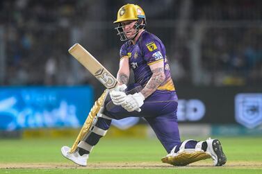 Kolkata Knight Riders' Jason Roy plays a shot during the Indian Premier League (IPL) Twenty20 cricket match between Lucknow Super Giants and Kolkata Knight Riders at the Eden Gardens Stadium in Kolkata on May 20, 2023.  (Photo by Dibyangshu SARKAR  /  AFP)