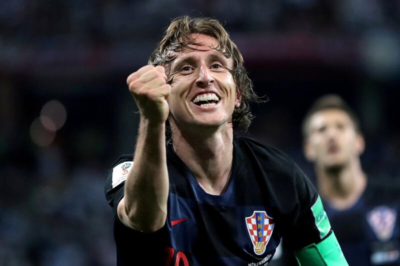 FILE PHOTO: Soccer Football - World Cup - Group D - Argentina vs Croatia - Nizhny Novgorod Stadium, Nizhny Novgorod, Russia - June 21, 2018   Croatia's Luka Modric celebrates scoring their second goal     REUTERS/Ivan Alvarado/File Photo