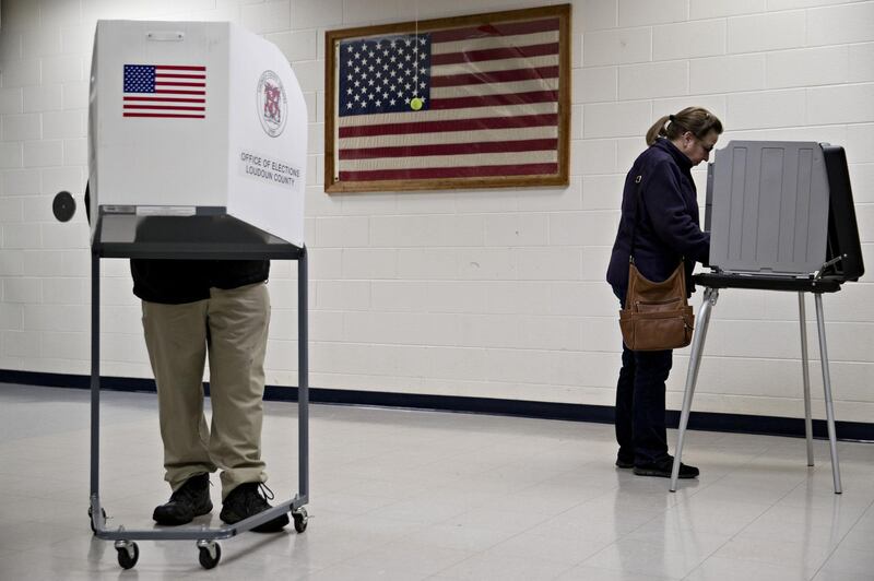 Voters cast ballots at a polling station in Leesburg, Virginia. Bloomberg