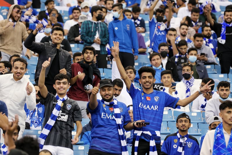 Hilal fans before the game in Riyadh. AFP