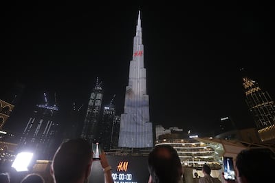 H&M organised a takeover of Burk Khalifa to celebrate the launch of its spring collection. Courtesy H&M