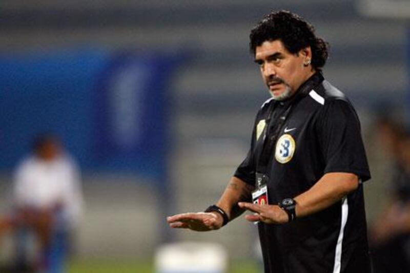 Diego Maradona has been Al Wasl manager for a year.