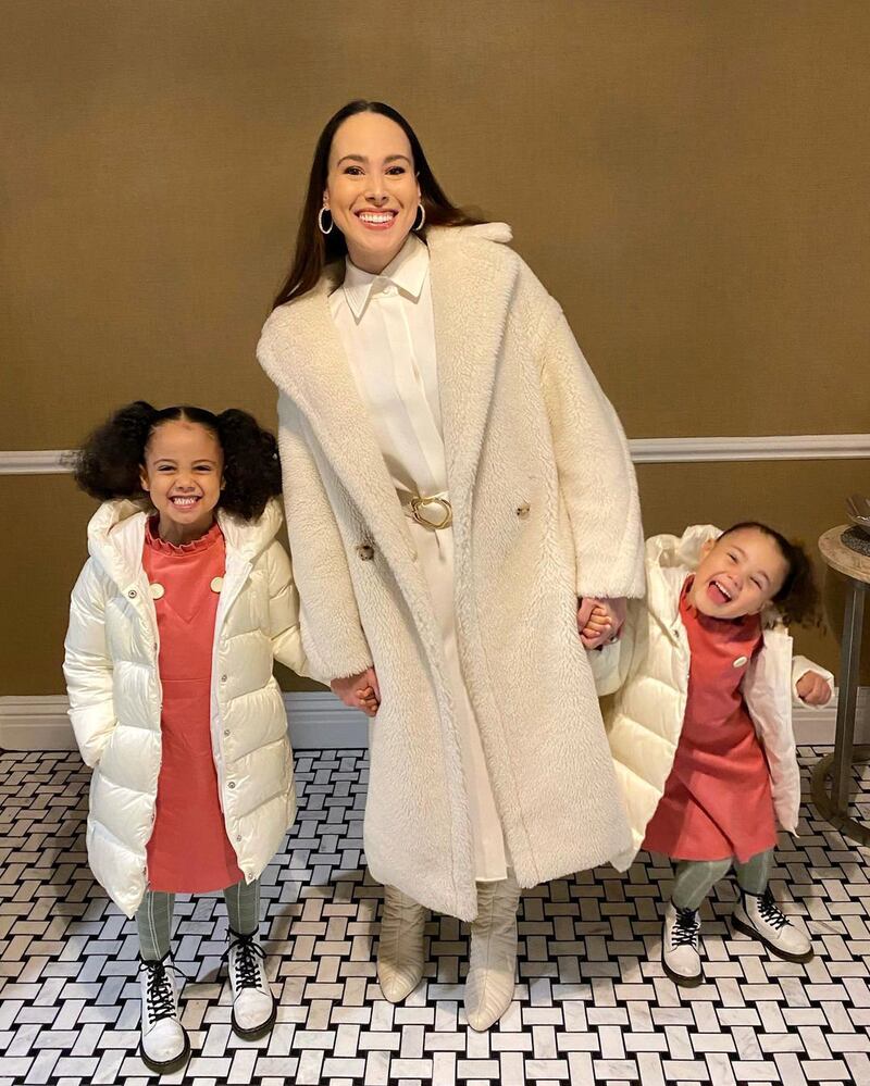 Kamala's great nieces Amara and Leela with their mother Mina Harris. Instagram/ meena