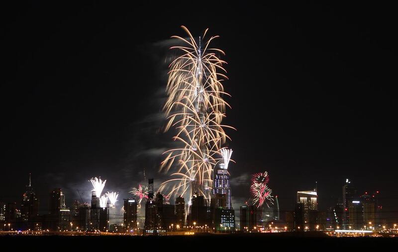 The fireworks display at Burj Khalifa in Dubai is expected to attract 1.7 million. Pawan Singh / The National