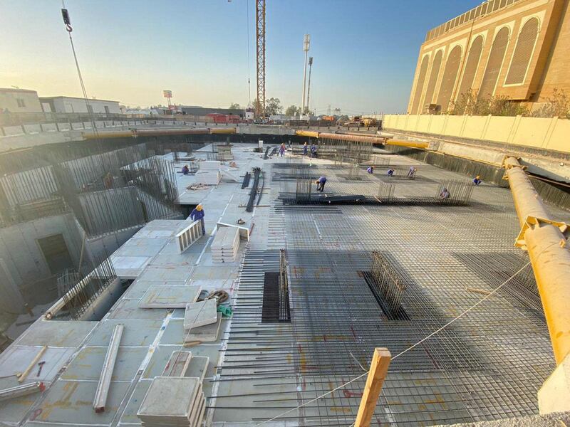 Construction of The Hindu Temple, Jebel Ali, January 2021. Courtesy Hindu Temple, Jebel Ali