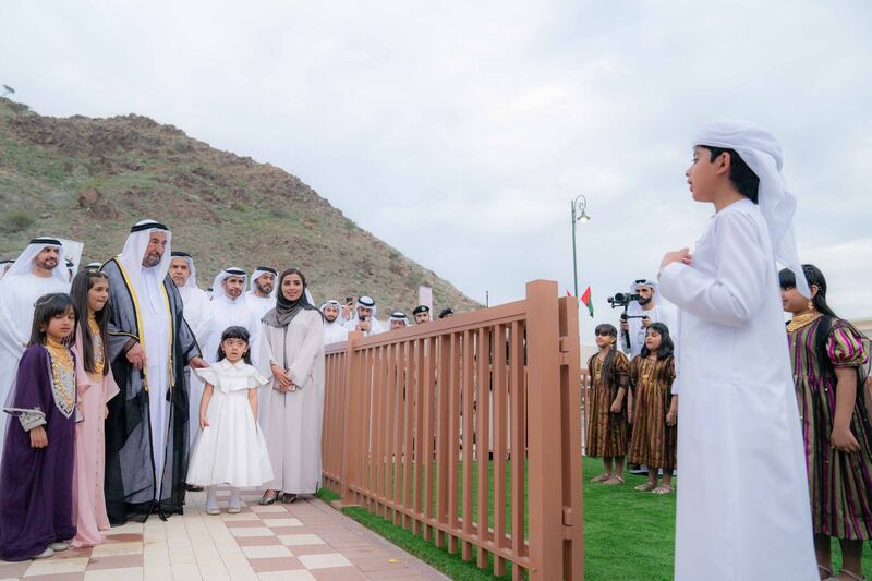 Sheikh Dr Sultan met many children who performed in the play area, which covers 620 square metres