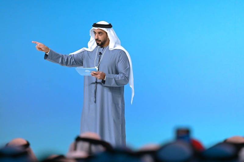 Sheikh Saif bin Zayed, Deputy Prime Minister and Minister of Interior, delivers a speech on the final day of the World Government Summit in Dubai. All photos: Dubai Media Office
