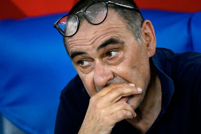 Juventus coach Maurizio Sarri after the defeat. AFP
