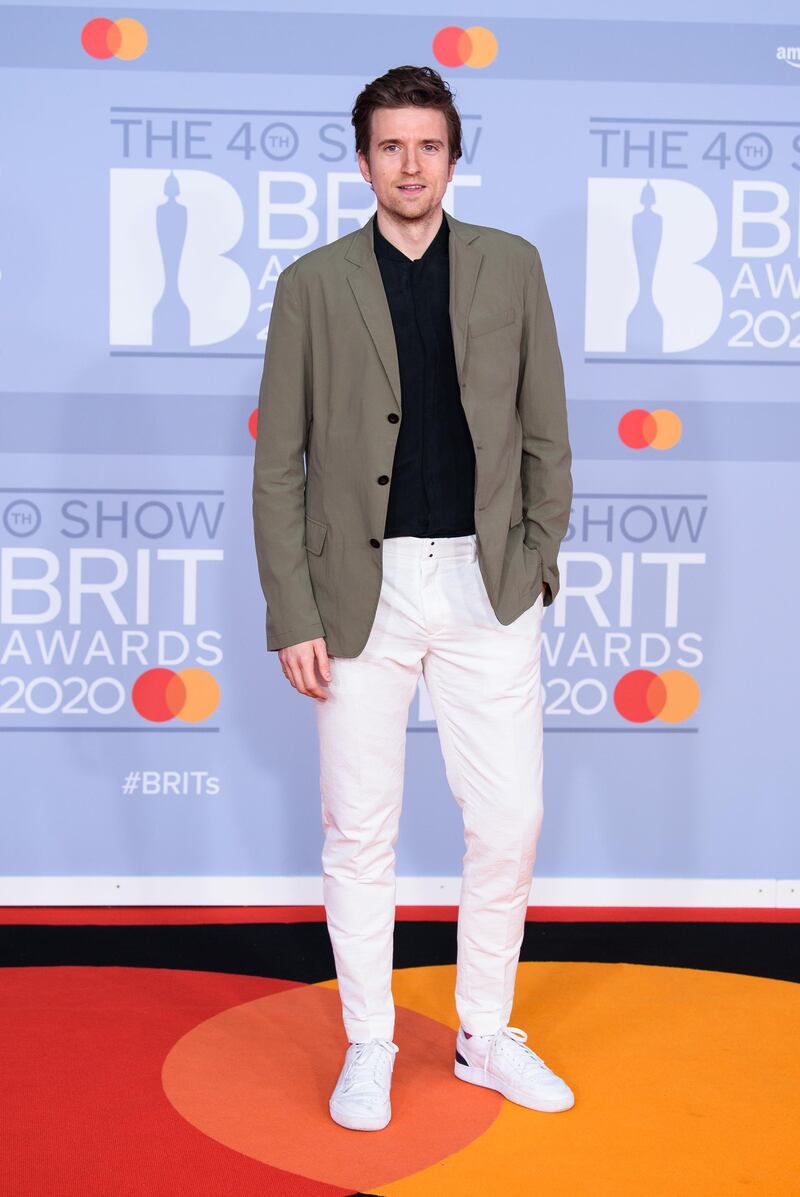 Greg James arrives at the Brit Awards 2020 at The O2 Arena on Tuesday, February 18, 2020 in London, England. Getty Images