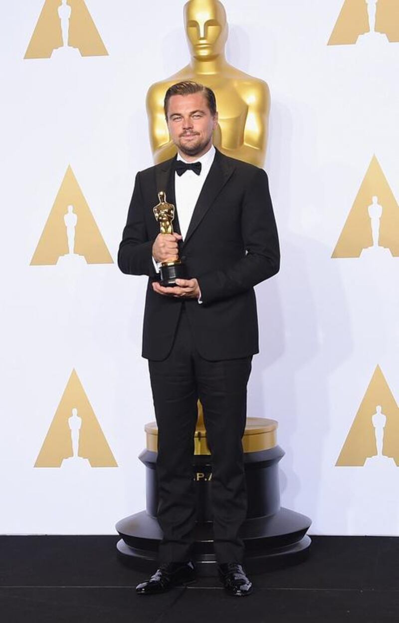 Leonardo DiCaprio wins the Best Actor award for The Revenant. Jason Merritt / Getty Images / AFP