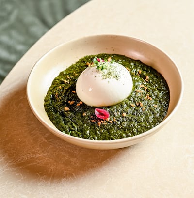 Creamy spinach with burrata. Photo: Pincode by Kunal Kapoor
