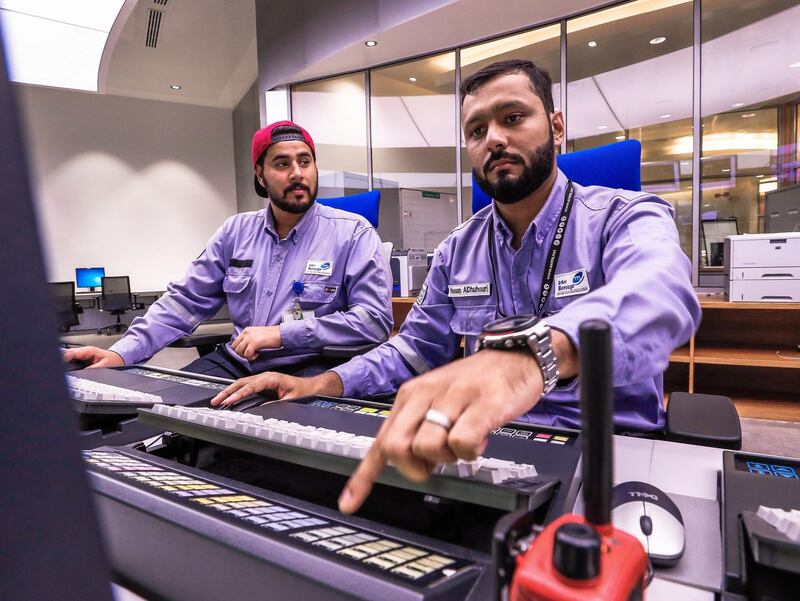 Abu Dhabi, UAE.  May 14, 2018.   The Ruwais Industrial Complex. Senior panel operators for the ethylene gas plant busy at work at the CCB or Central Control Building.
 Victor Besa / The National
National
Reporter:  Jennifer Gnana