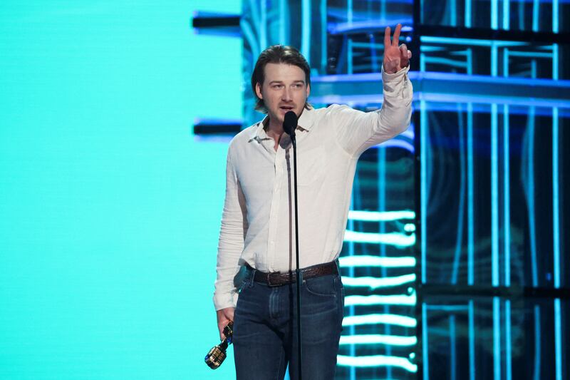 Morgan Wallen accepts  the Top Country Male Artist award. Reuters