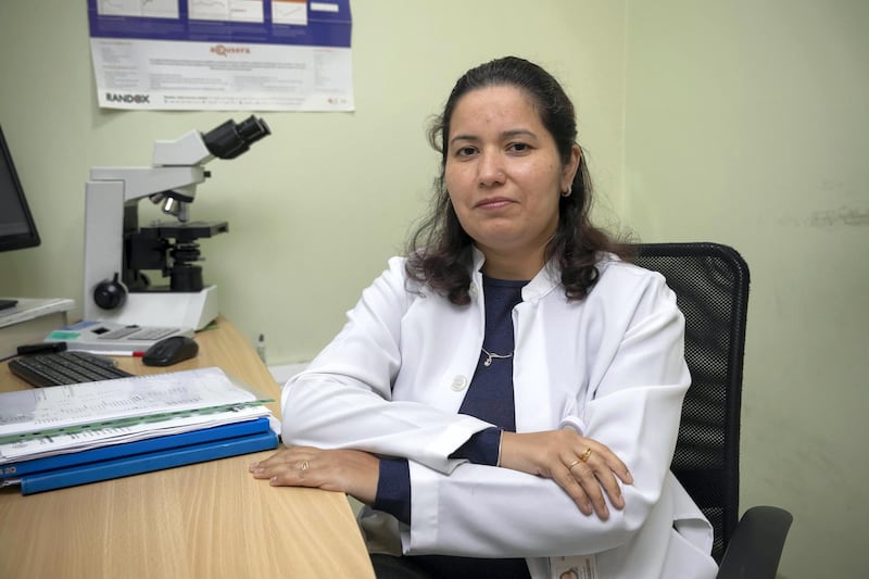 DUBAI, UNITED ARAB EMIRATES. 21 JANUARY 2020. Dr Ruchi Nasa, Pathologist, at the Medeor Hospital in Bur Dubai. (Photo: Antonie Robertson/The National) Journalist: Nick Webster. Section: National.

