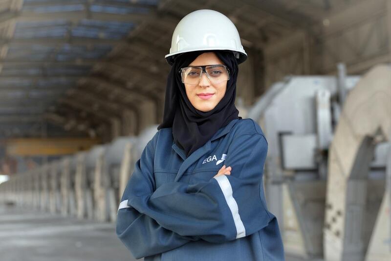 Amal Aljasmi meanwhile is a development engineer at Emirates Global Aluminium. Courtesy Emirates Global Aluminium