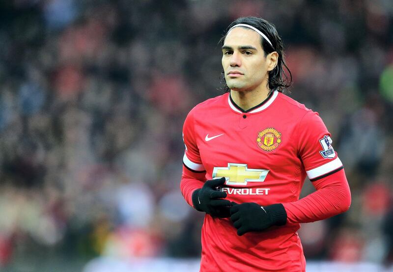 MANCHESTER, ENGLAND - DECEMBER 26:  Radamel Falcao of Manchester United looks on prior to the Barclays Premier League match between Manchester United and Newcastle United at Old Trafford on December 26, 2014 in Manchester, England.  (Photo by Alex Livesey/Getty Images)