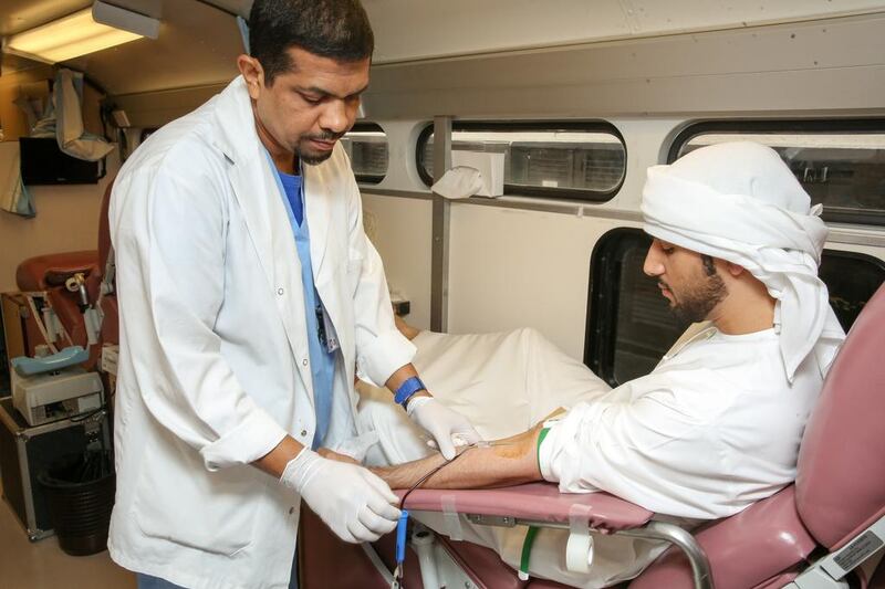 Blood donation dwindles during the summer. Courtesy LLH Hospital, Abu Dhabi