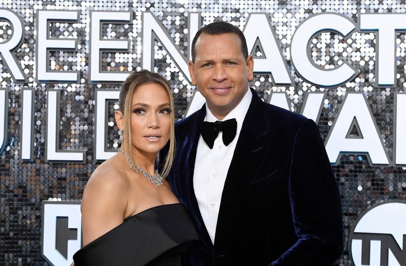LOS ANGELES, CALIFORNIA - JANUARY 19: (L-R) Jennifer Lopez and Alex Rodriguez attend the 26th Annual Screen Actors Guild Awards at The Shrine Auditorium on January 19, 2020 in Los Angeles, California.   Frazer Harrison/Getty Images/AFP