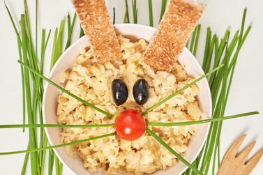 Scrambled eggs at White and the Bear, a Dubai restaurant that serves healthy meals for children. Greg Woodward 