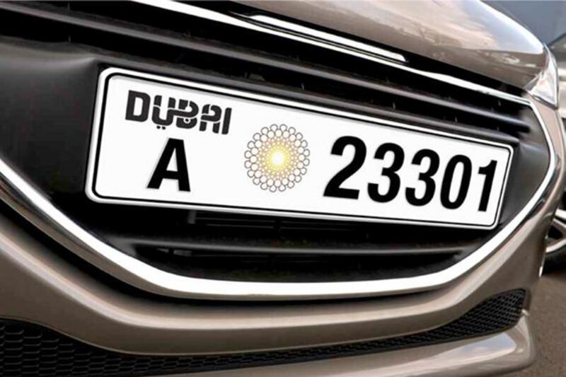 Drivers can upgrade to Dubai Expo 2020 number plates for Dh200. Photo courtesy: WAM