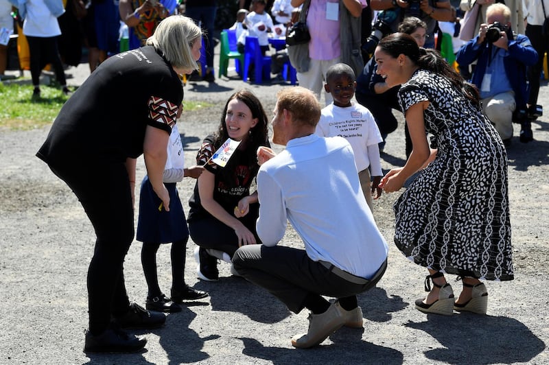 The Duke and Duchess of Sussex, Prince Harry and Meghan Markle, visit Nyanga township, on the first day of their African tour in Cape Town, South Africa, on Monday September 23, 2019. Reuters