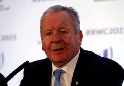 FILE PHOTO: Rugby Union - Rugby World Cup 2023 Host Country Announcement - Royal Garden Hotel, London, Britain - November 15, 2017   Bill Beaumont Chairman of World Rugby during a press conference   Action Images via Reuters/Paul Childs/File Photo