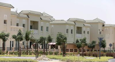 DUBAI , UNITED ARAB EMIRATES Ð May 30 , 2013 : View of the villas in Al Furjan area near Discovery Gardens in Dubai.  ( Pawan Singh / The National ) For Business Stock
