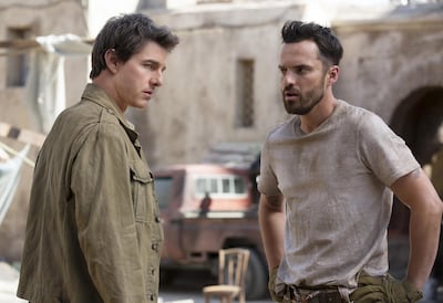 Tom Cruise and Jake Johnson in The Mummy. Courtesy Universal Pictures