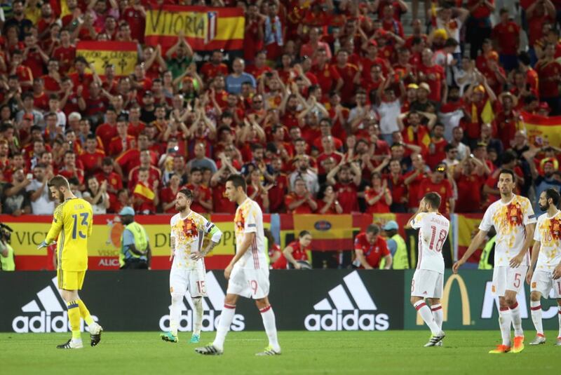 Spain lost their first European Championship match in 12 years after being beaten by Croatia on Tuesday night. Petr David Josek / AP Photo