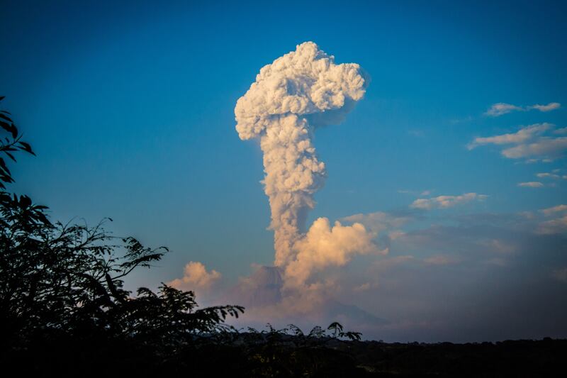 The Colima volcano in western Mexico sends a plume of ash into the sky in 2016. Wikimedia Commons