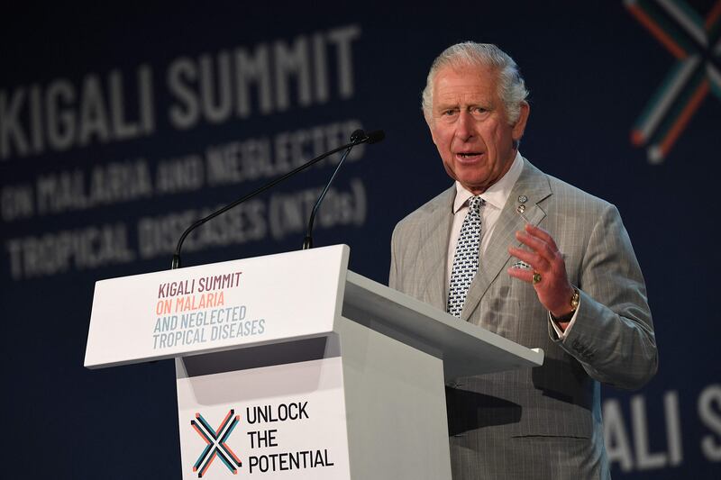 Britain's Prince Charles addresses a summit on malaria and neglected tropical diseases on Thursday in Kigali, Rwanda, as part of the Chogm summit. AFP