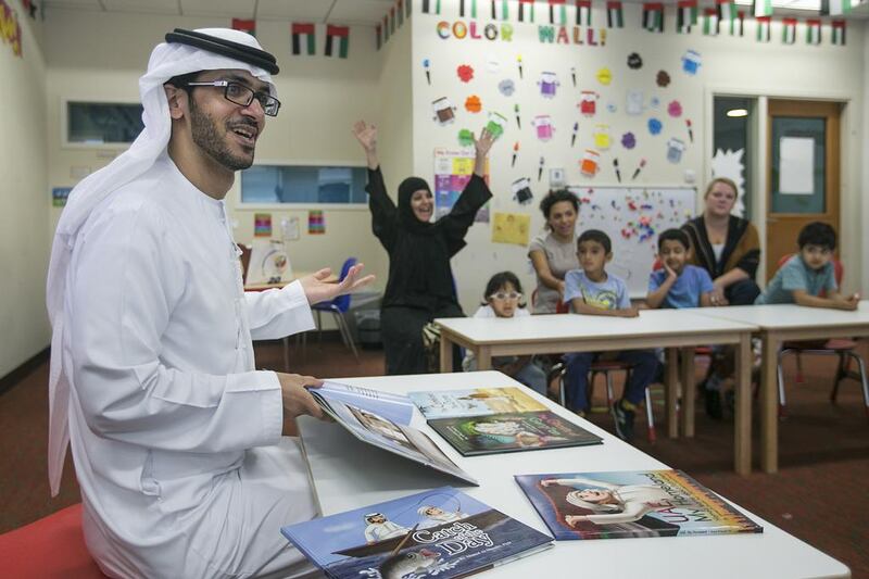 Ramadan themed reading for special needs children in the New England Centre for Children by Emirati author Ahmed Al Shoiabi. Mona Al Marzooqi / The National