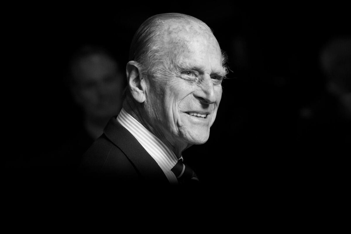 EDINBURGH, UNITED KINGDOM - JULY 04: Prince Philip, Duke of Edinburgh smiles during a visit to the headquarters of the Royal Auxiliary Air Force's (RAuxAF) 603 Squadron on July 4, 2015 in Edinburgh, Scotland. (Photo by Danny Lawson - WPA Pool/Getty Images)