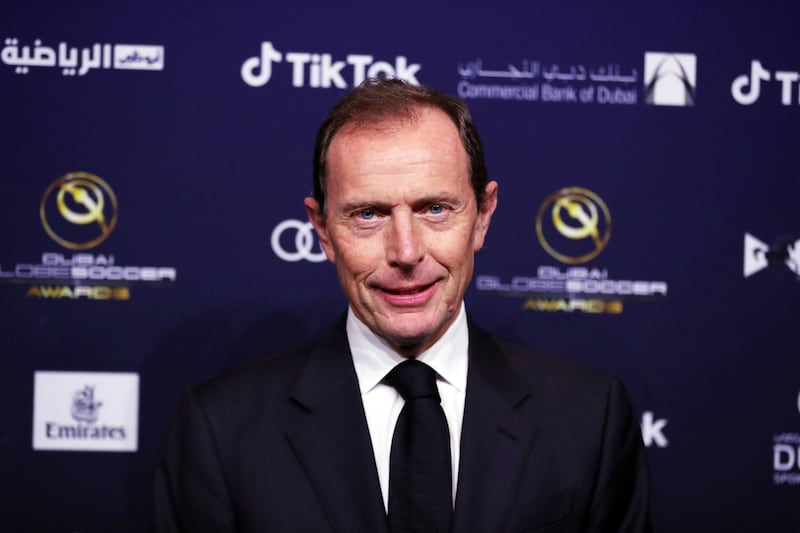 Former Real Madrid and Spain striker Emilio Butragueno attends Dubai Globe Soccer Awards 2022. Chris Whiteoak / The National